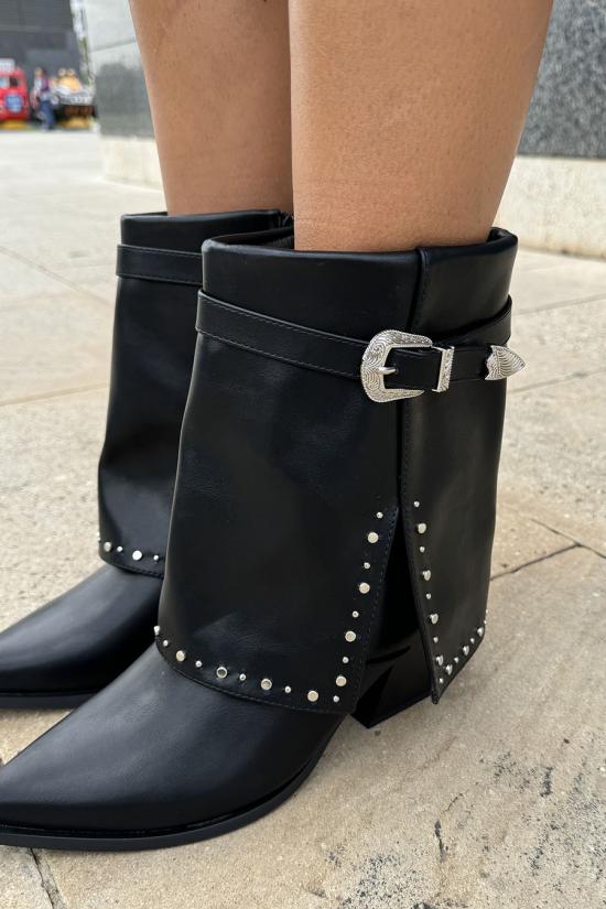 Black low leg boot with...