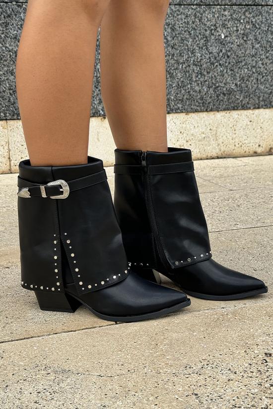 Black low leg boot with...