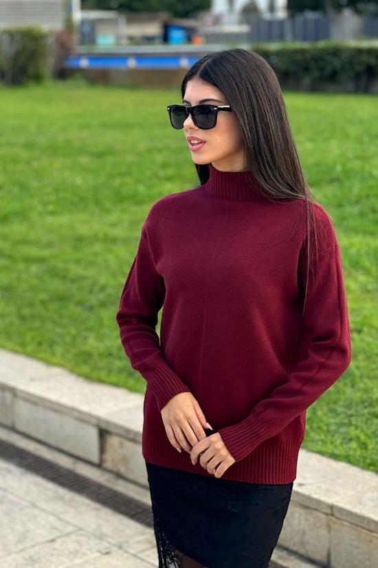 Perkins oversize jumper burgundy