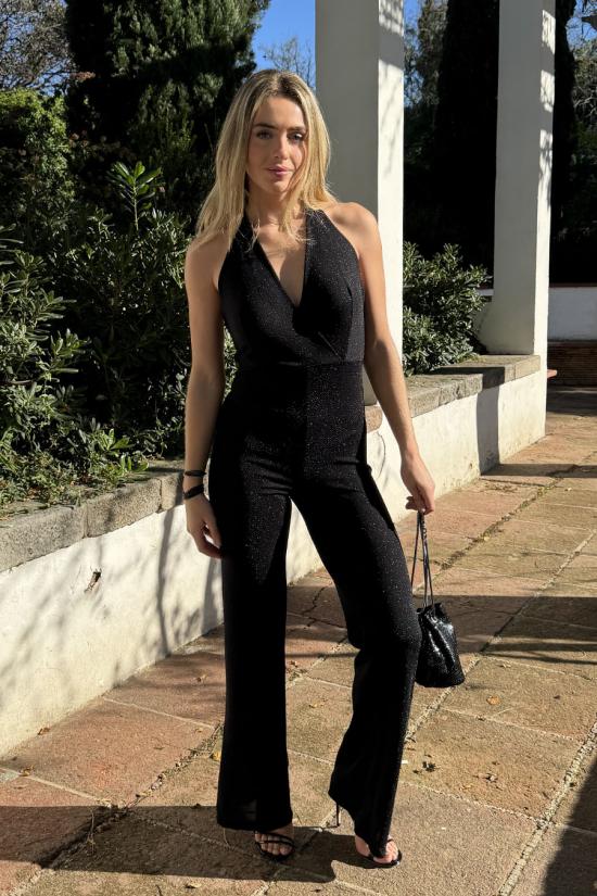 Black lurex jumpsuit