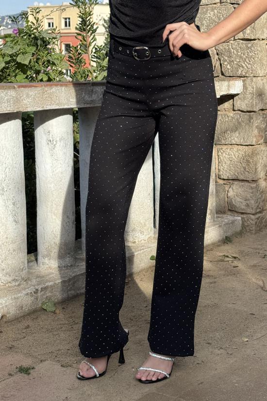 Black studded trousers