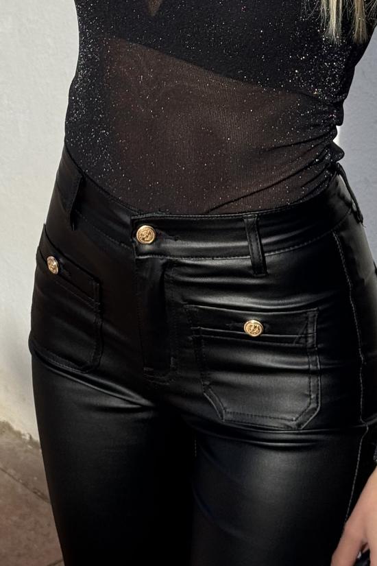 Wide leg leather effect...