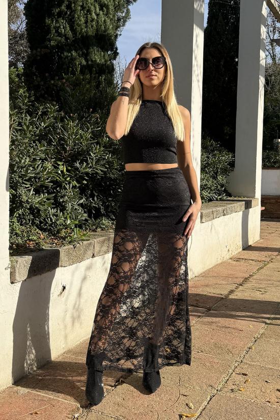 Black lace skirt