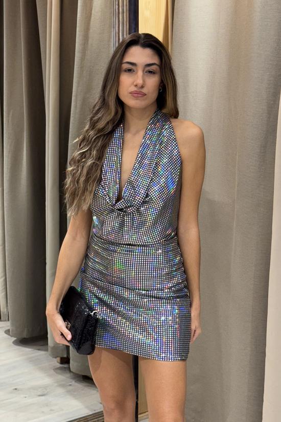 Short silver sequins dress