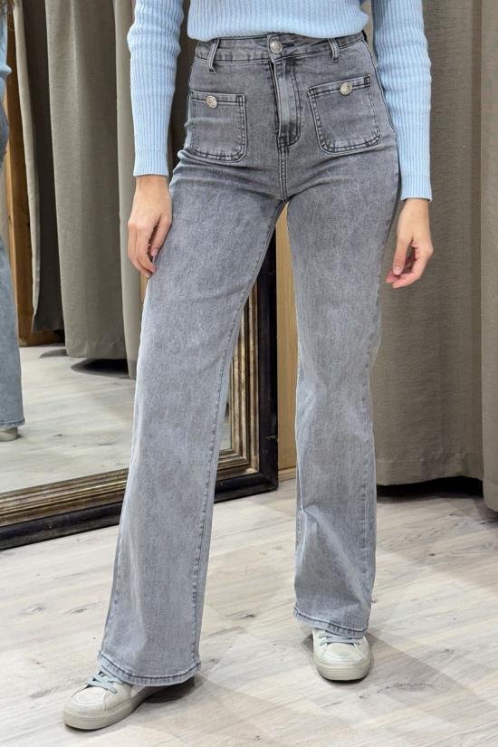 Grey wide leg jeans with...