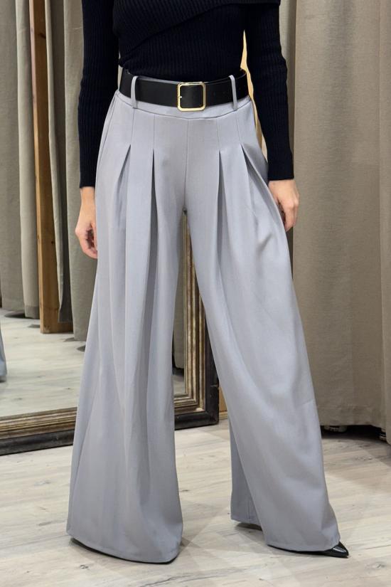 Grey palazzo trousers with...