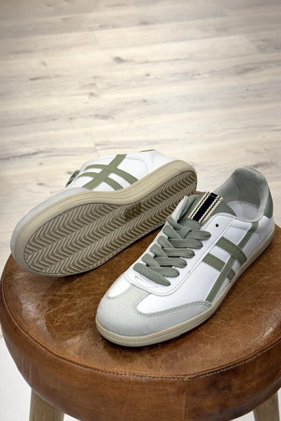 Zapatillas casual bicolor blanco-kaki