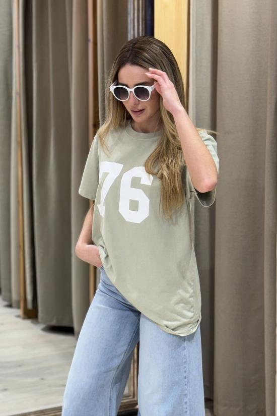 T-shirt long fit 76 khaki