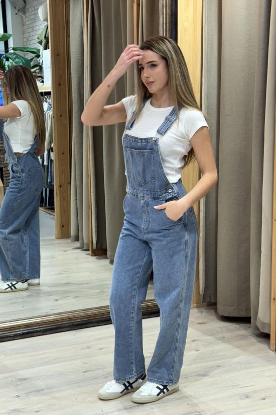 Blue denim dungarees