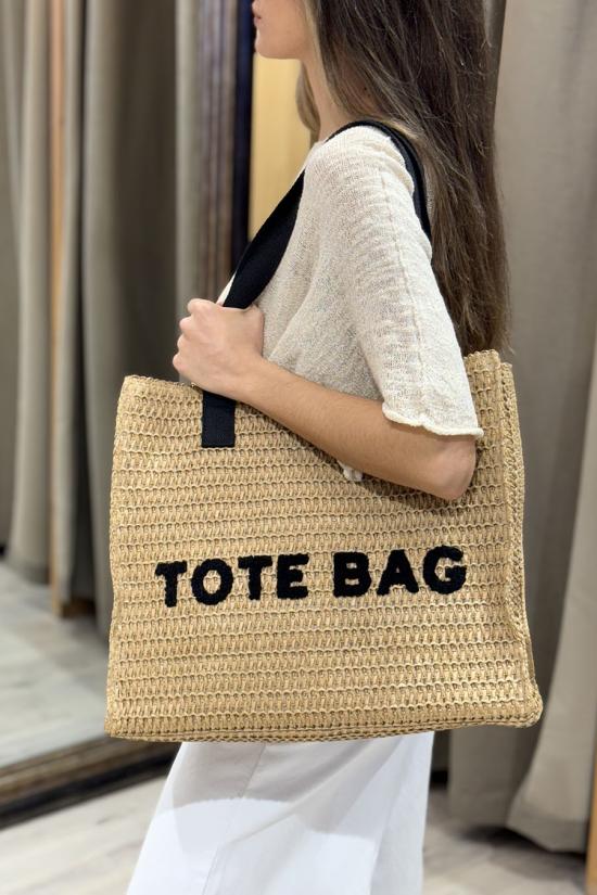 Bolso rafia grande Tote Bag tostado