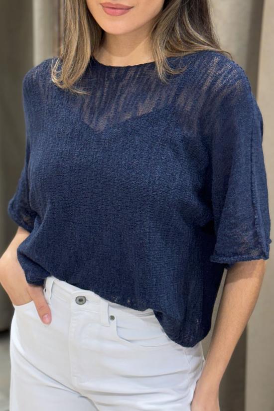 Navy blue marbled jumper