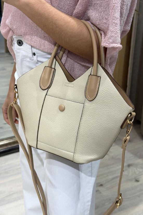 Beige textured small bag