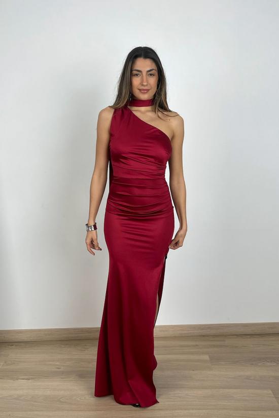 Vestido raso asimétrico...
