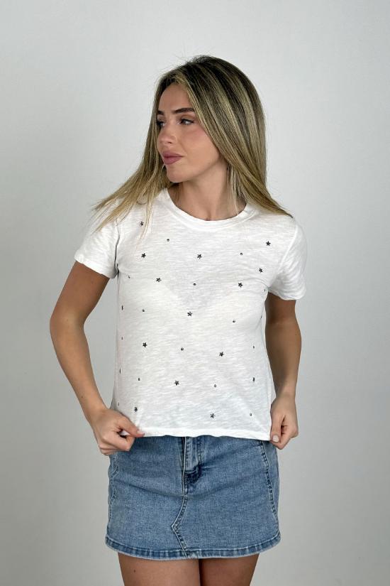 Marbled starry white t-shirt