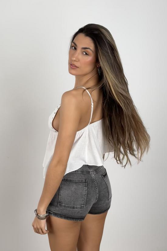 Crop top studs and straps...