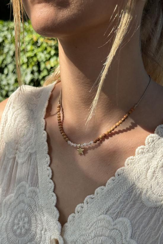 Beads and star necklace