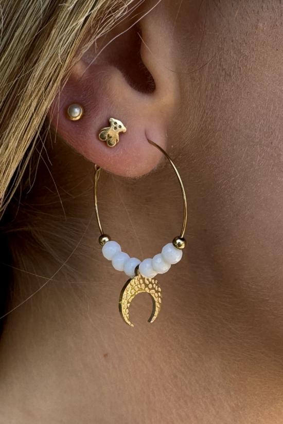 Hoop earrings with moon