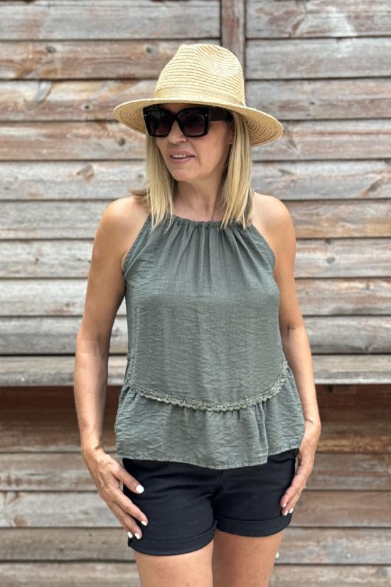 Blusa bohemia verde kaki