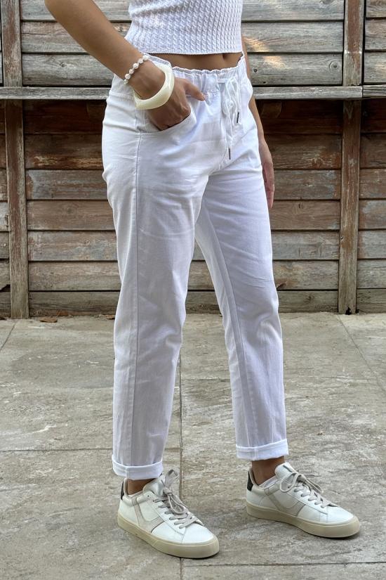 Pantal&oacute;n jogger blanco