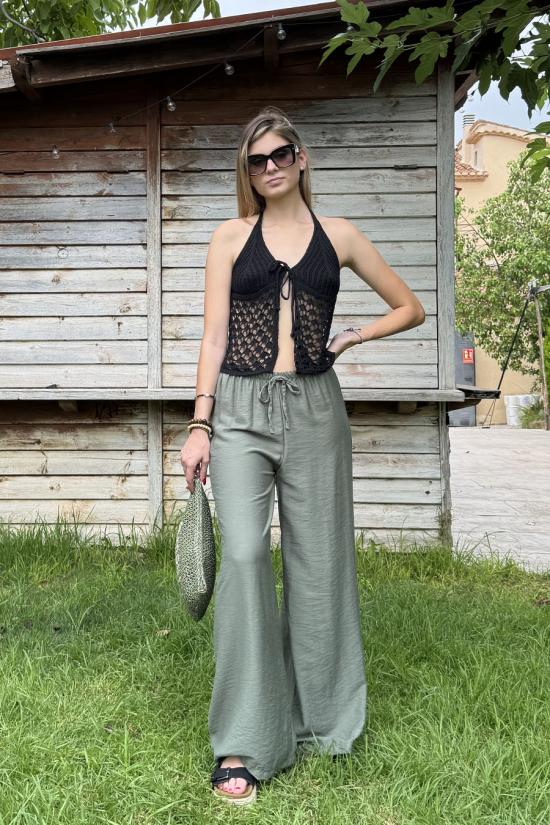 Palazzo flu&iacute;do kaki