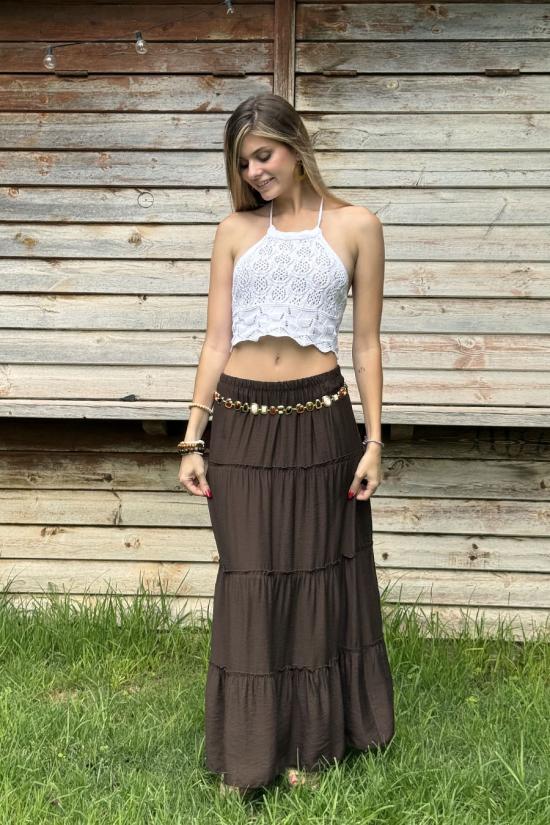 Crop top ganchillo blanco
