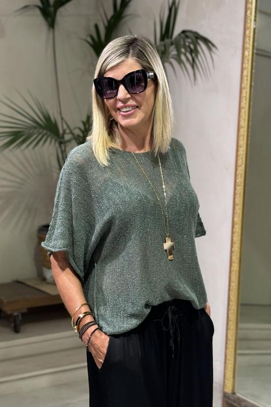 Jersey jaspeado kaki