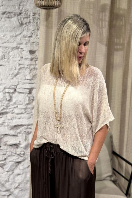 Jersey jaspeado beige