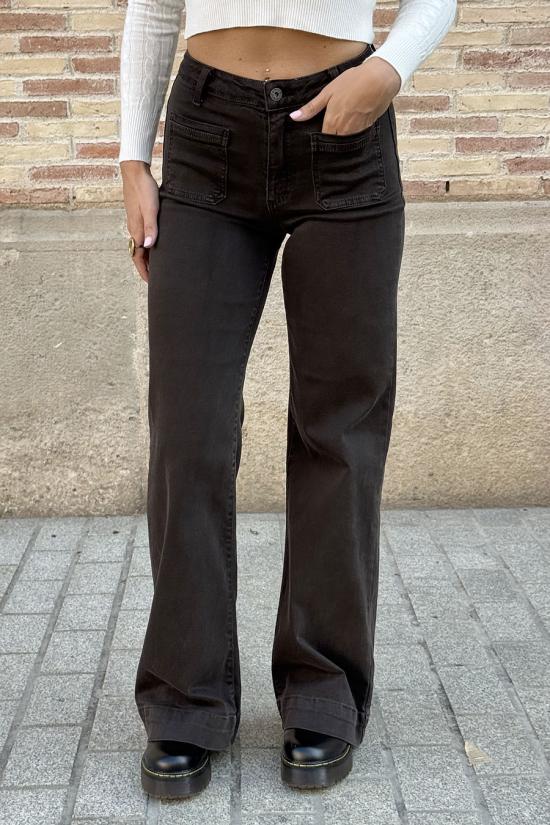 Pantal&oacute;n campana el&aacute;stico marr&oacute;n