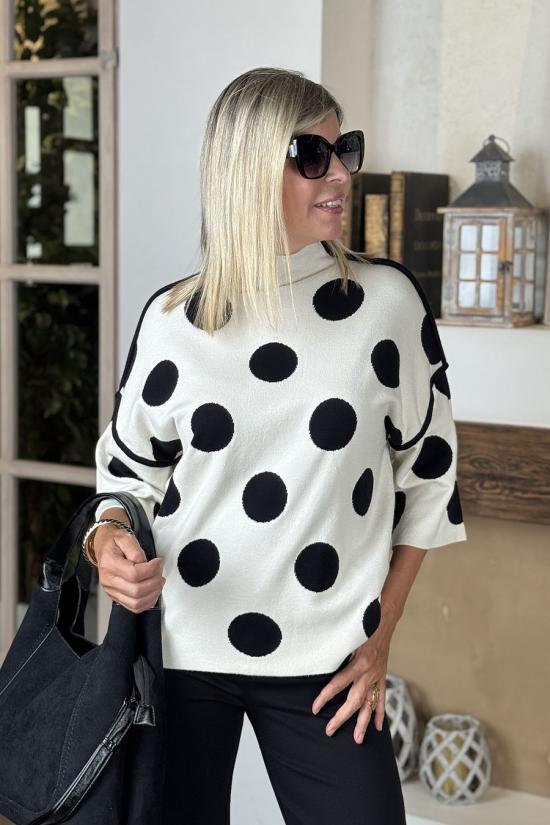 Jersey lunares blanco-negro