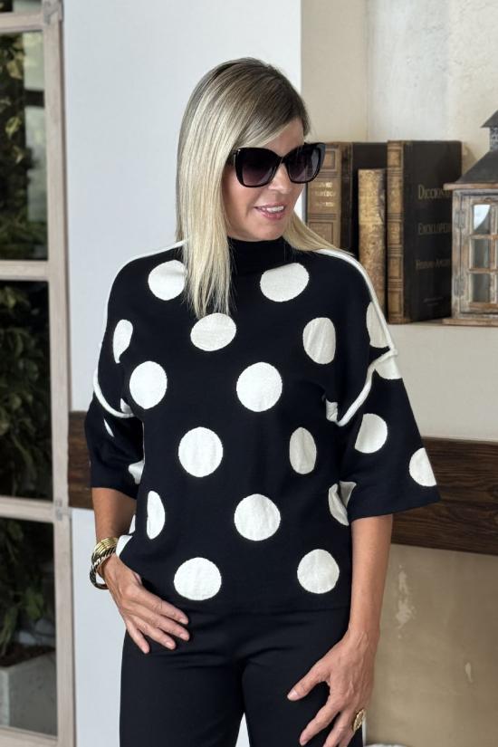 Jersey lunares negro-blanco