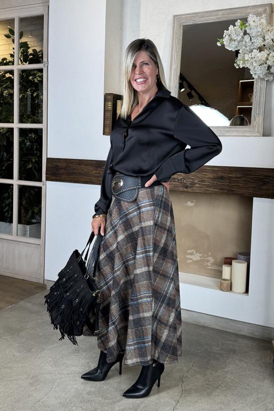 Falda larga cuadro Gales