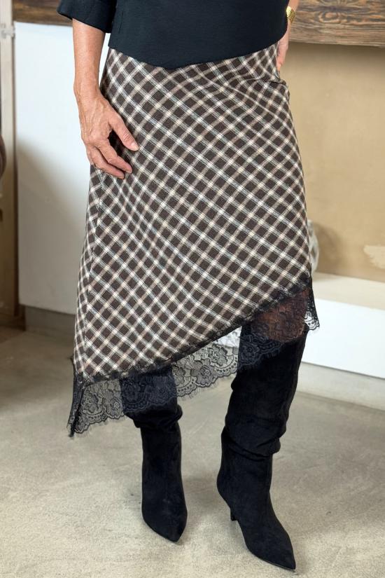 Falda Lugano marr&oacute;n