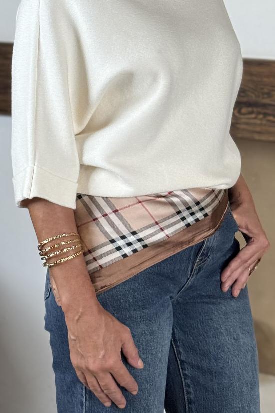 Fular de raso cuadro gales fino