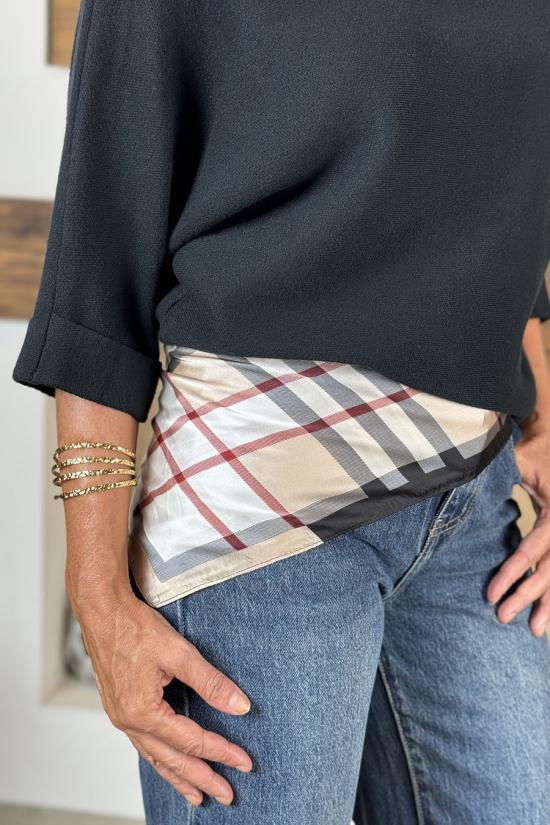 Fular de raso cuadro gales grueso