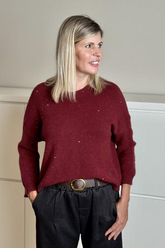 Jersey glitter granate