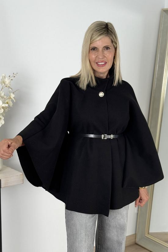 Poncho de pa&ntilde;o negro