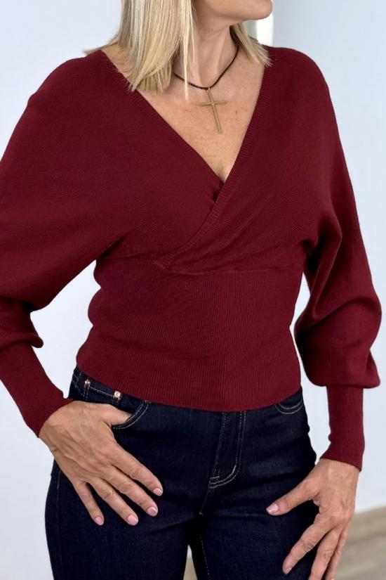 Jersey cruzado granate