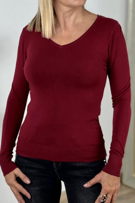 Jersey b&aacute;sico pico granate