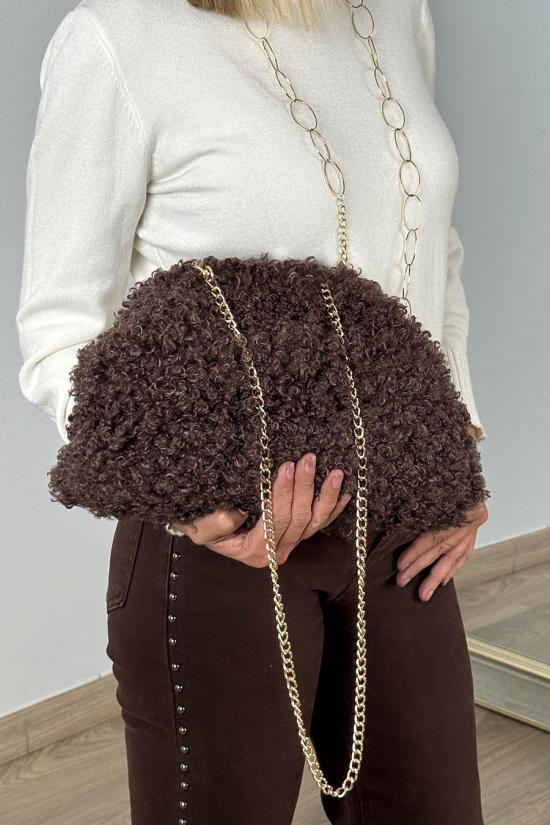 Bolso borreguito marr&oacute;n