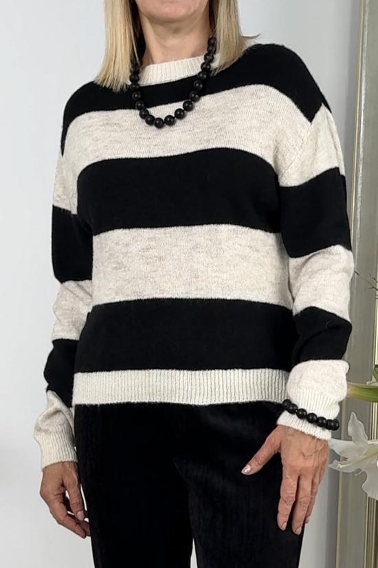 Jersey bicolor crudo-negro