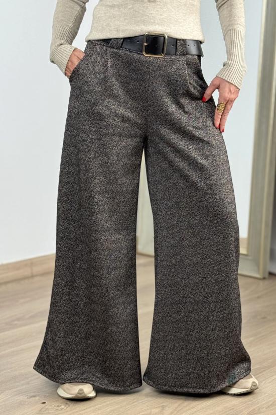 Pantal&oacute;n palazzo de espiga marr&oacute;n