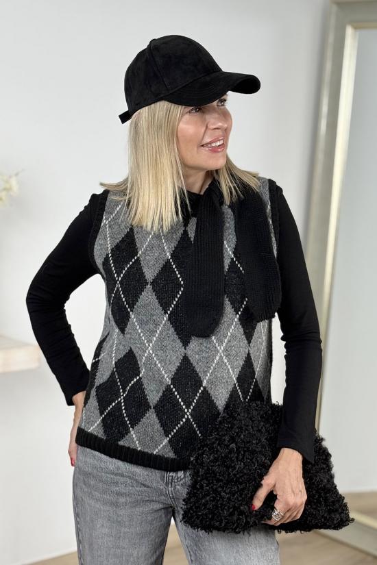 Chaleco de rombos negro