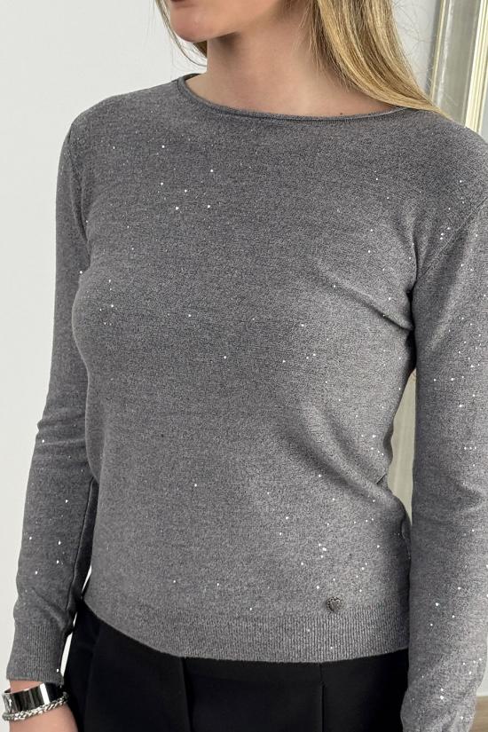 Jersey lana brillos gris