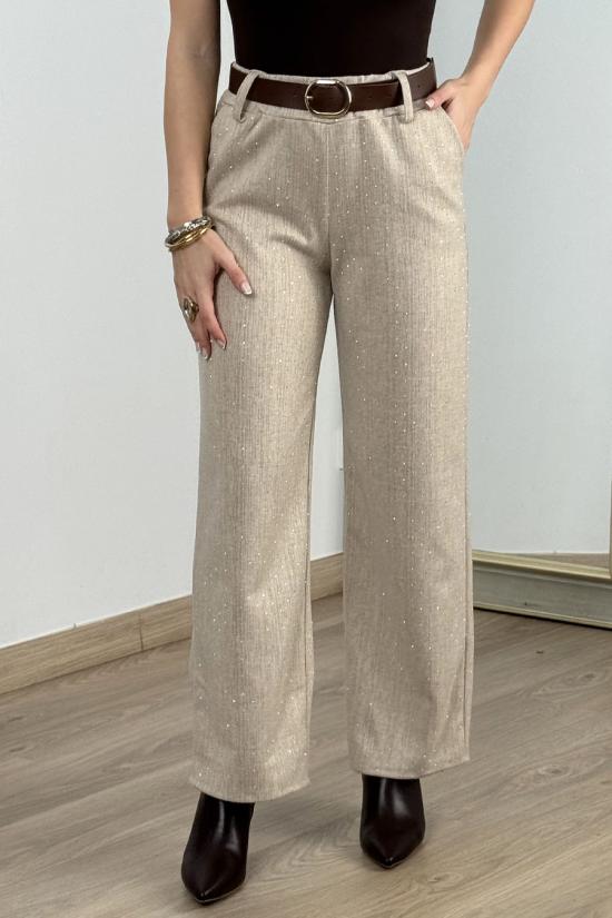 Palazzo texturado beige