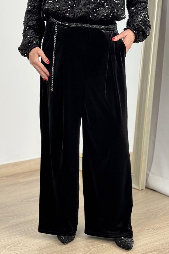 Pantal&oacute;n palazzo vellut negro