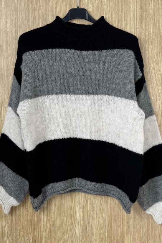 Jersey lana negro-gris-crudo