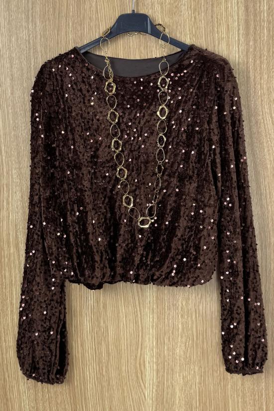 Blusa Versalles marr&oacute;n