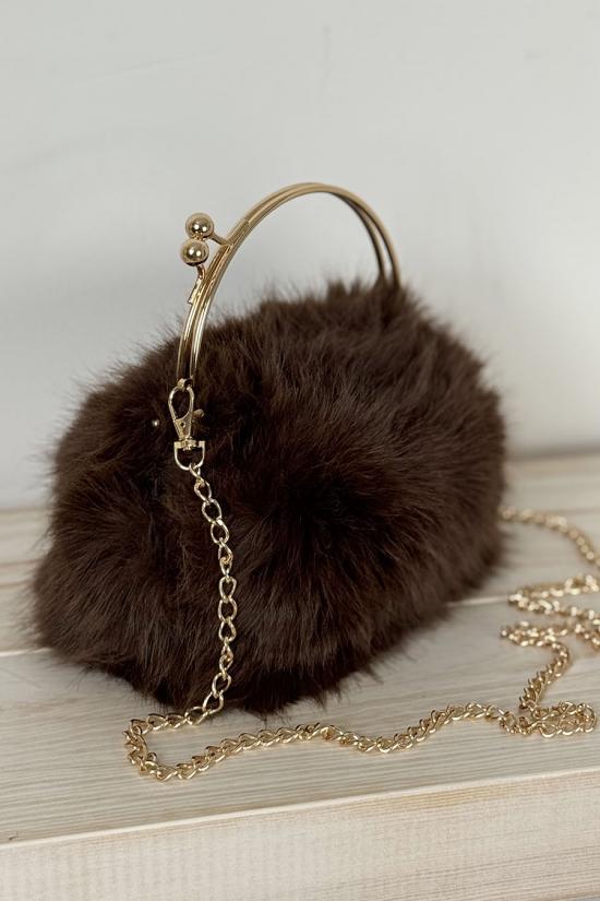 Bandolera pelo marr&oacute;n