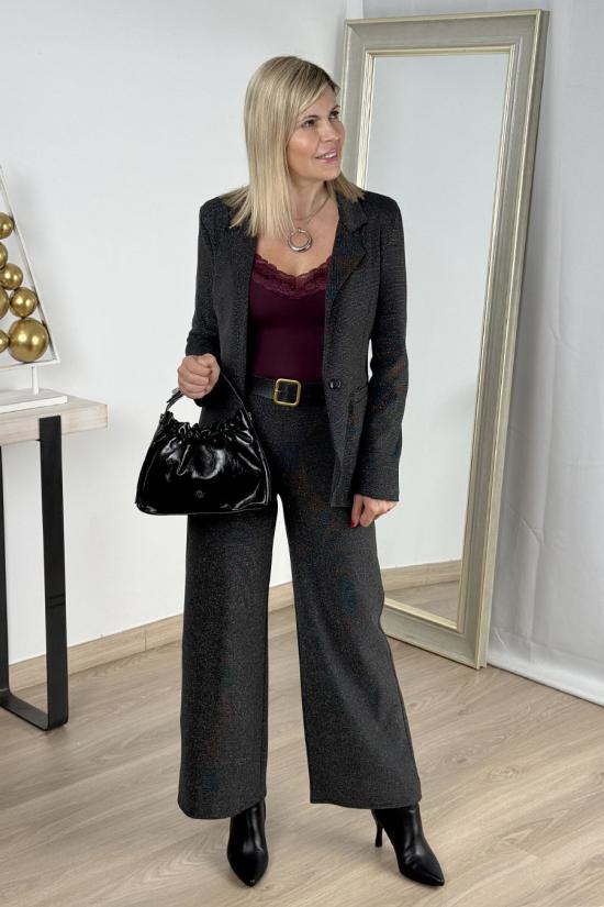 Americana puntos brillantes negro-plata