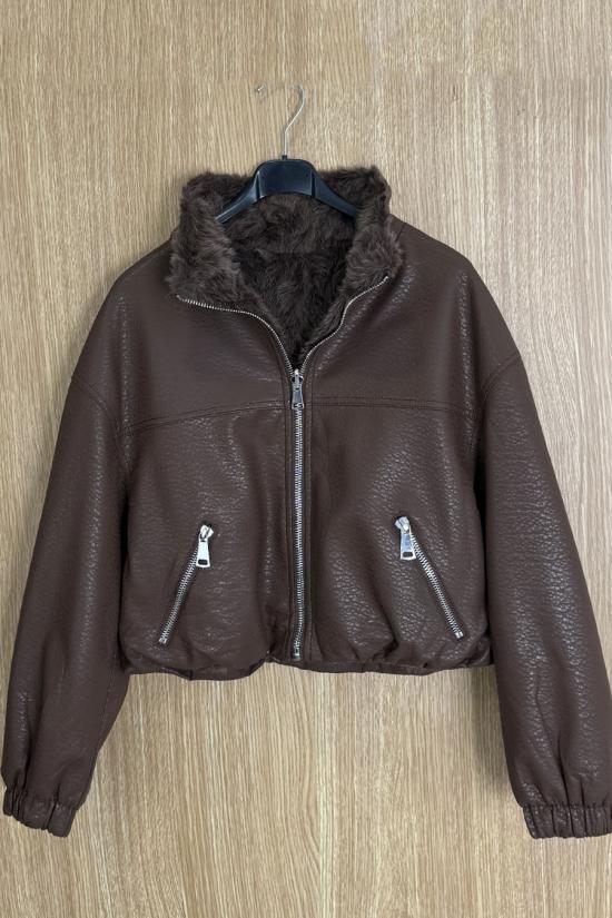 Chaqueta reversible marr&oacute;n